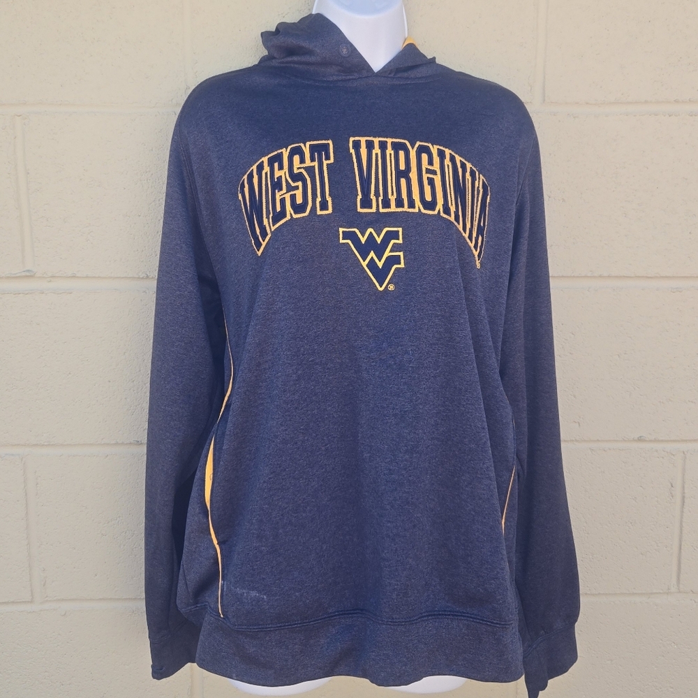 WVU- Men's- West Virginia- Hoodie- with Hand Warmer Pockets- Size Large